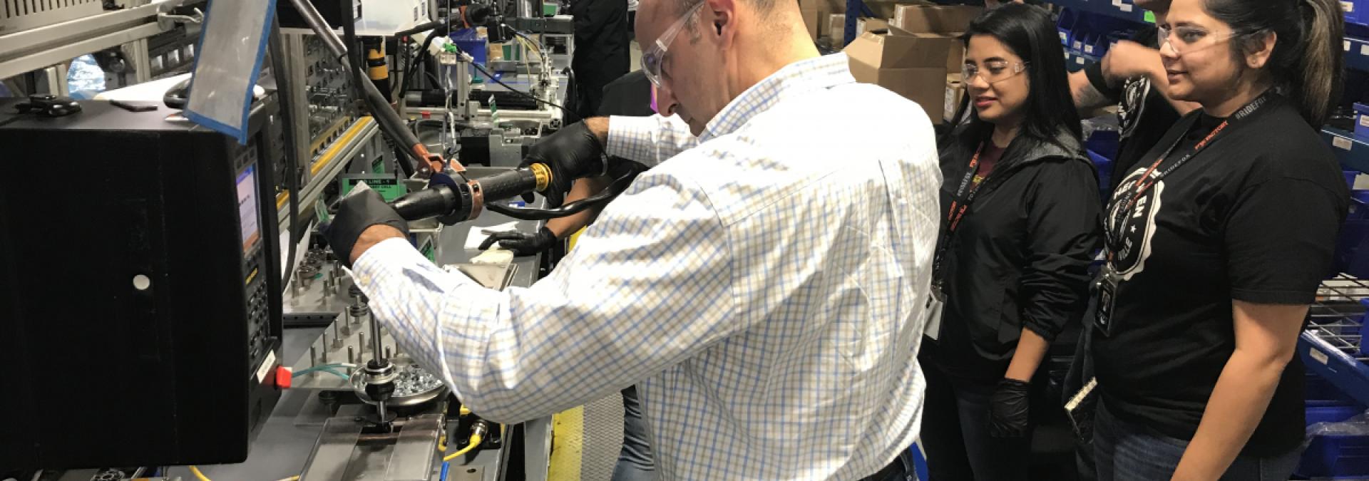 Congressman Panetta at a tech plant