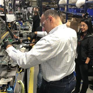 Congressman Panetta at a tech plant
