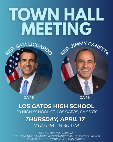 Rep. Liccardo and Panetta Town Hall Flyer