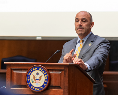 Rep. Panetta accepts an award.