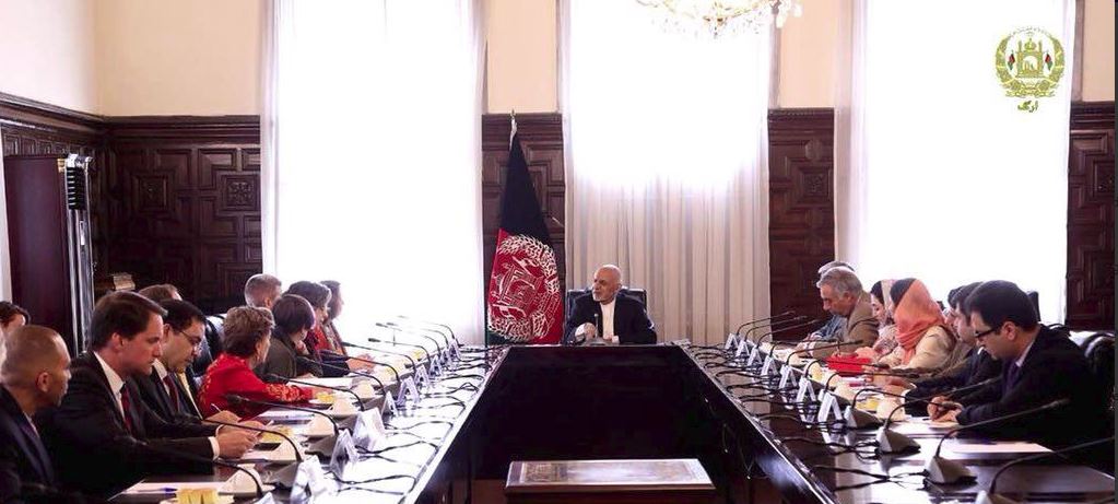 Panetta  Delegation with Afghan President Ashraf Ghani  