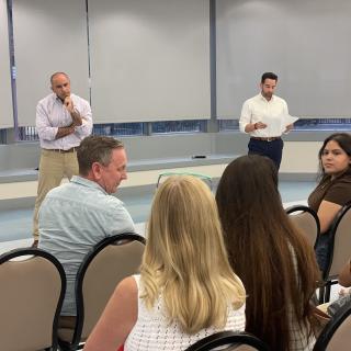 Panetta at a townhall